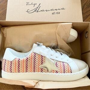 Vintage Havana Tweed Stripe Star Sneakers Women’s Shoes Size 8 NEW Retail $125